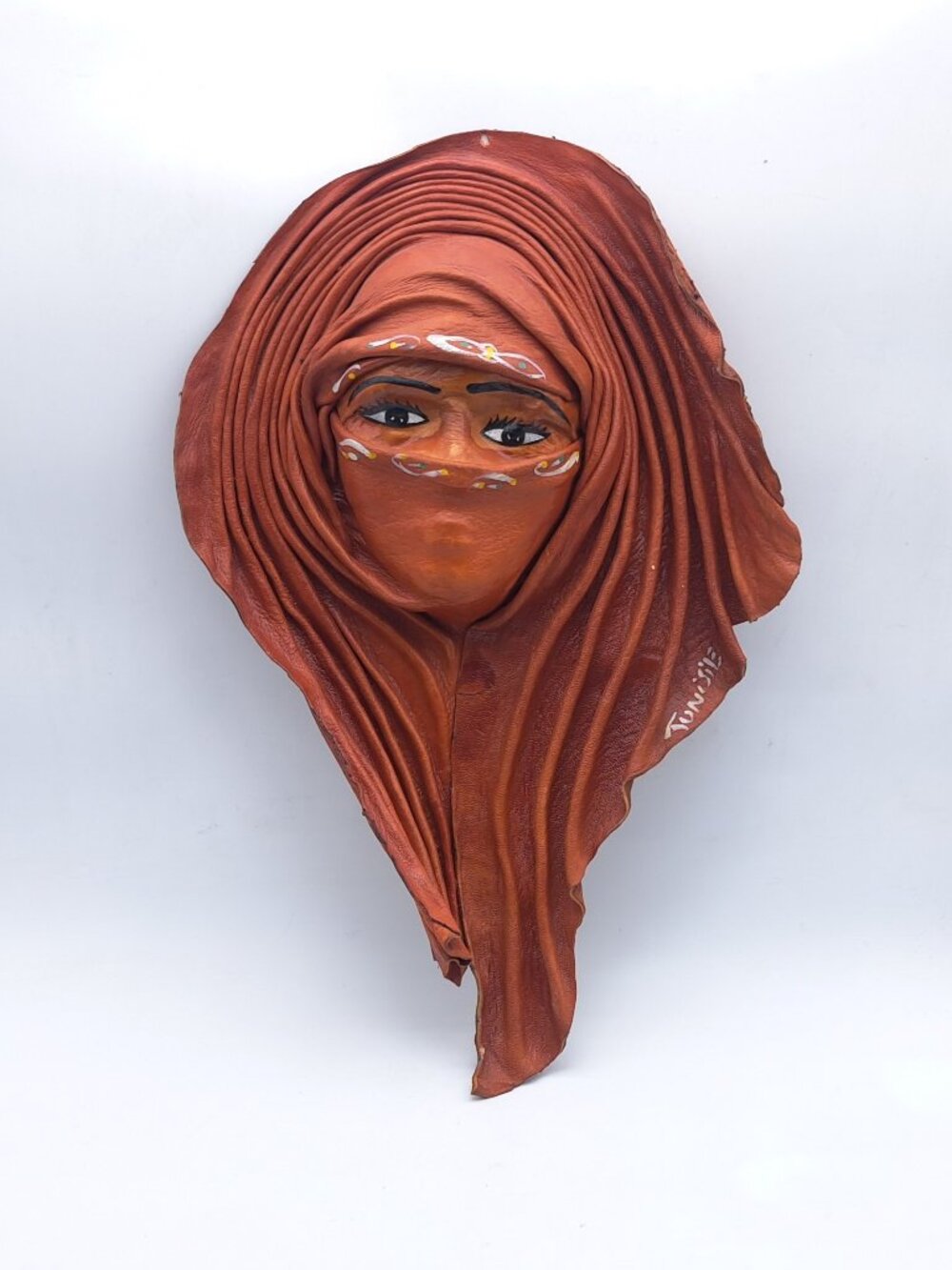 Large Leather Wall Mask From Tunisia